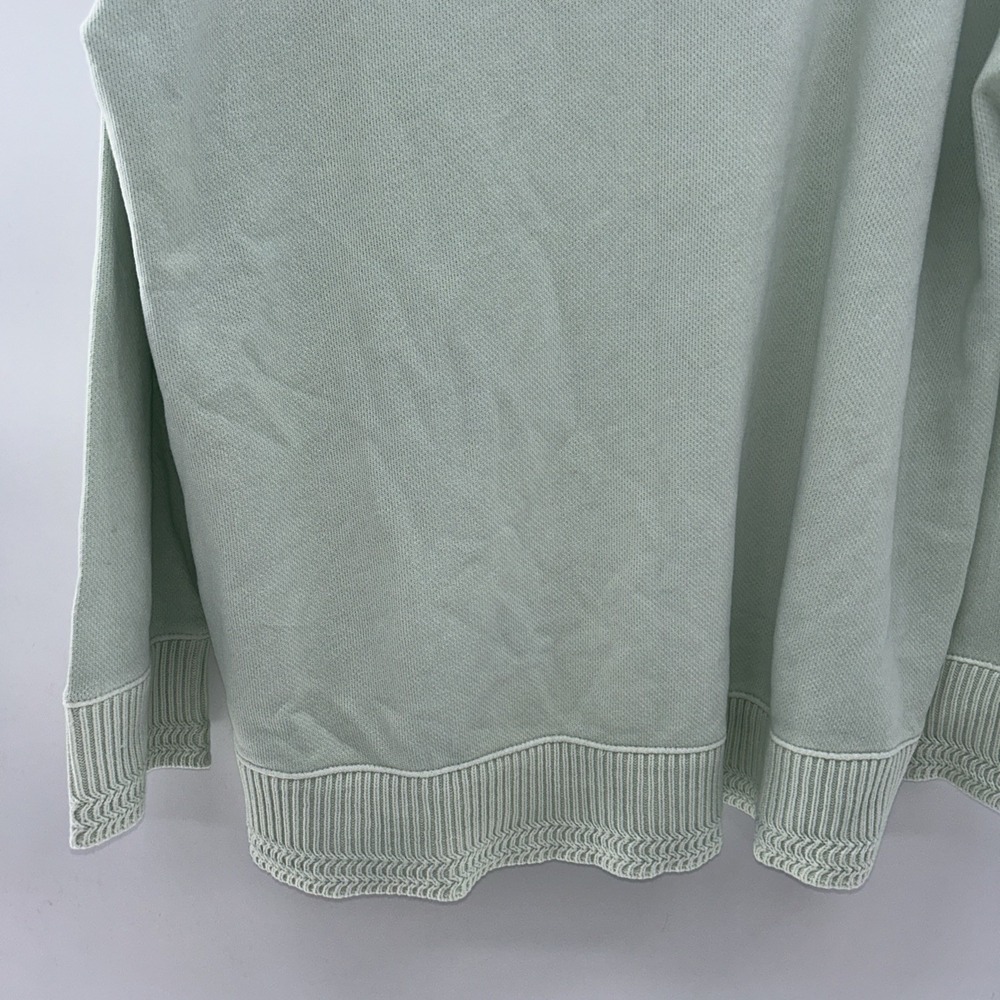 J. Jill Womens Sweater Sz L Mint Green Relaxed Casual Drop Shoulder Cotton Boat - Picture 3 of 8